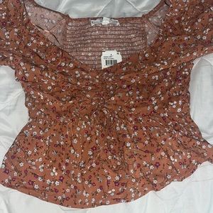 hippie rose blouse, orange- size small